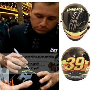 Ryan Newman Signed Nascar Tornados Mini Helmet Auto Racing Proof Autographed COA